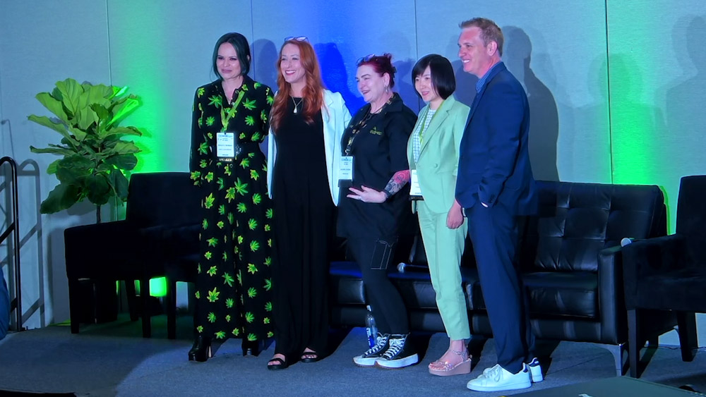 High Tech speakers (from the left) Renata Serban, Luna Stower, Dawne Morris, Dr. Sandra Shen, and Anthony Pagni